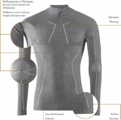 Falke Herren Langarmshirt Wool-tech -Ski Ausrüstungs Laden 33410 3757 4