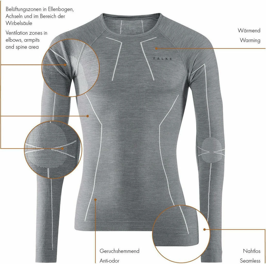 Falke Herren Langarmshirt Wool-tech 8 Falke Herren Langarmshirt Wool-tech – Bild 8