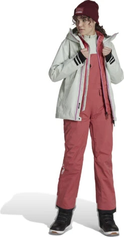Adidas Terrex Resort Two-layer Insulated Bib Pants -Ski Ausrüstungs Laden HI5499 7 APPAREL On Model Standard Outfit View white