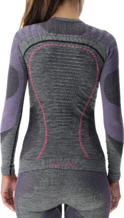Uyn Woman Ambityon Underwear Shirt Long Sleeve Melange -Ski Ausrüstungs Laden ecomm SX2 U100023 B473 back