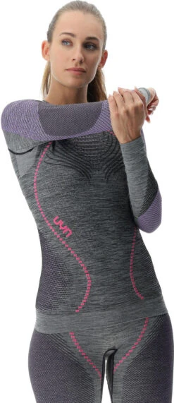 Uyn Woman Ambityon Underwear Shirt Long Sleeve Melange -Ski Ausrüstungs Laden ecomm SX2 U100023 B473 det4