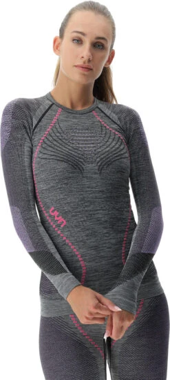 Uyn Woman Ambityon Underwear Shirt Long Sleeve Melange -Ski Ausrüstungs Laden ecomm SX2 U100023 B473 side