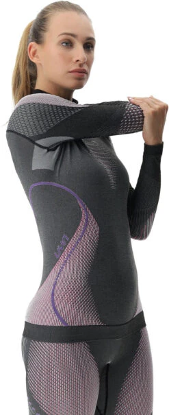 Uyn Woman Evolutyon Underwear Shirt Long Sleeve TURTLE Neck Melange -Ski Ausrüstungs Laden ecomm SX2 U100048 G980 det3